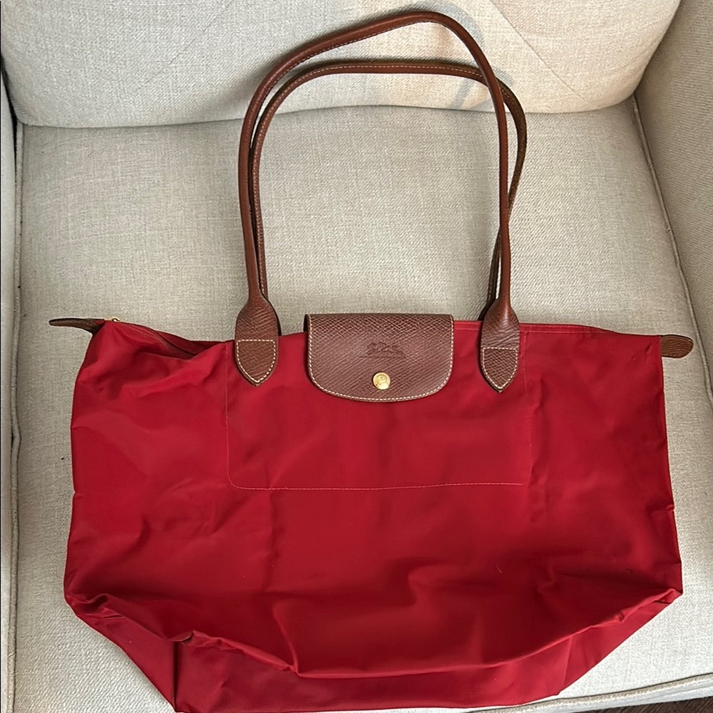 Longchamp large red original L Tote Bag